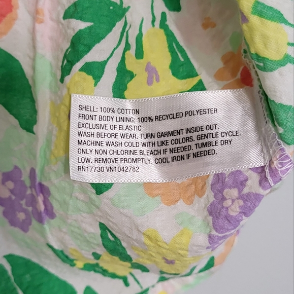 Cat & Jack Girls NWT Multi Floral Smock Short Sleeve Peplum Top Size XS (4/5) - Picture 7 of 7